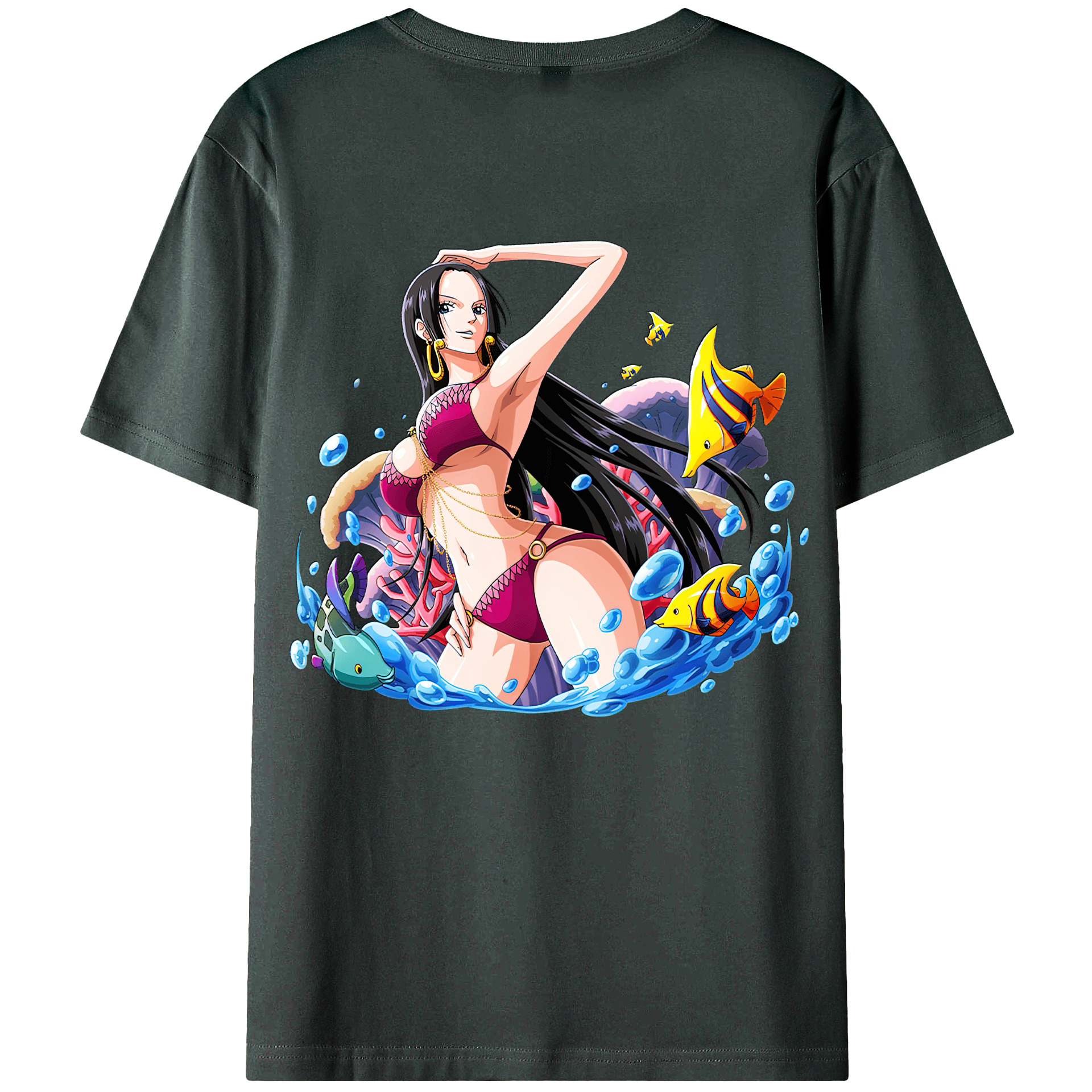 ワンピース ボア・ハンコック ONE PIECE Boa·Hancock 綿100％ メンズ半袖Tシャツ（バックプリント） 通気性